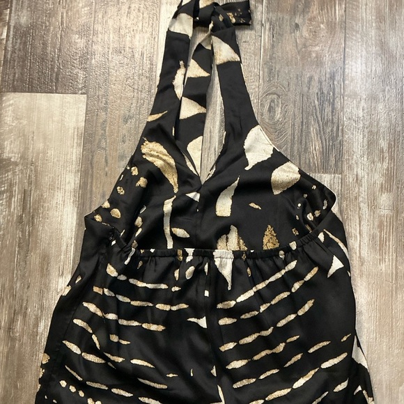 Banana Republic Elegant Black and Cream Halter Jumpsuit Size XL - Picture 11 of 16